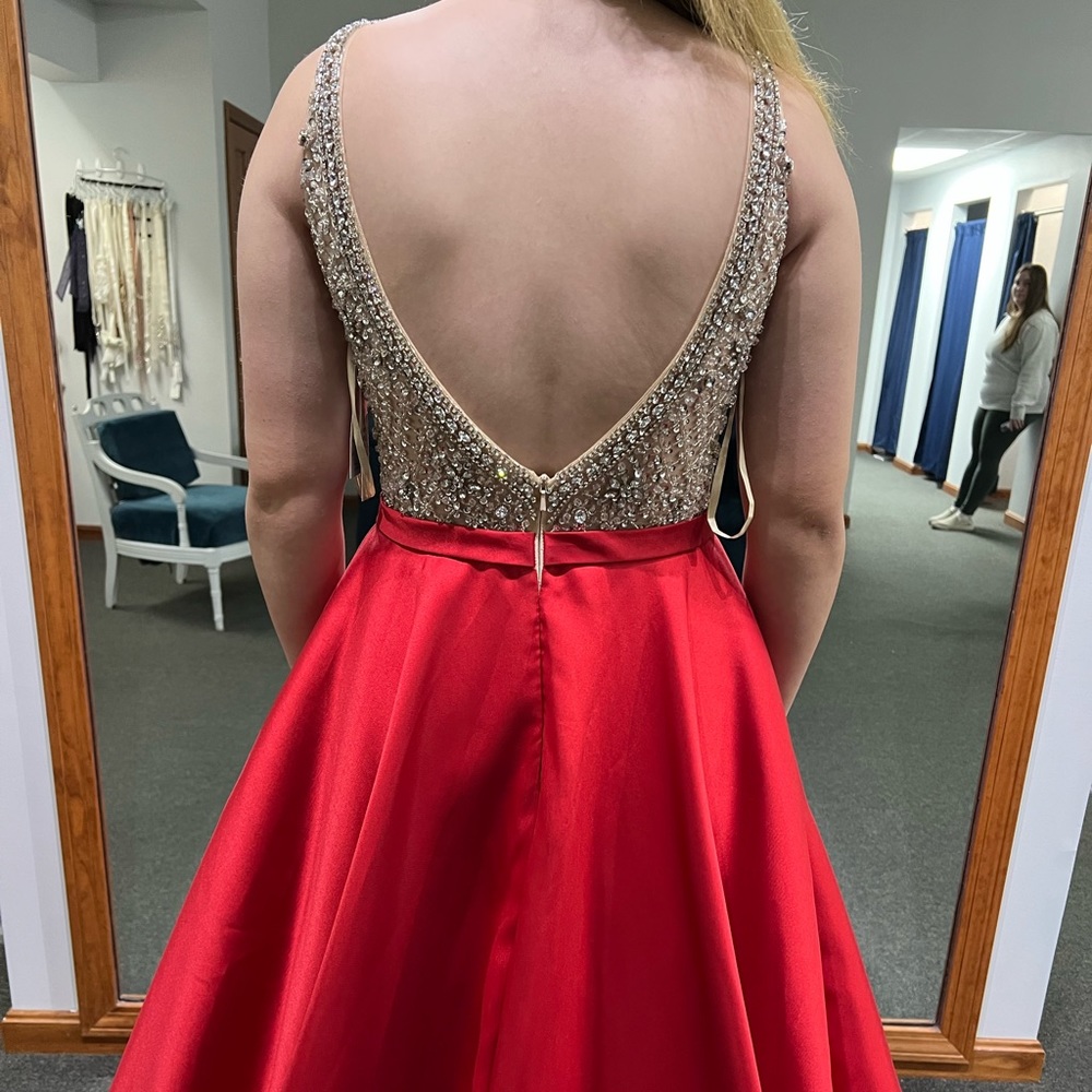 Red And Silver Prom Dress Gem